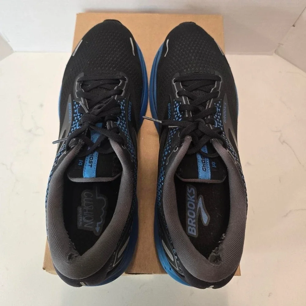 Brooks Ghost 14 Black Blue Cushion Running Shoes 110369 Men's - 11 US